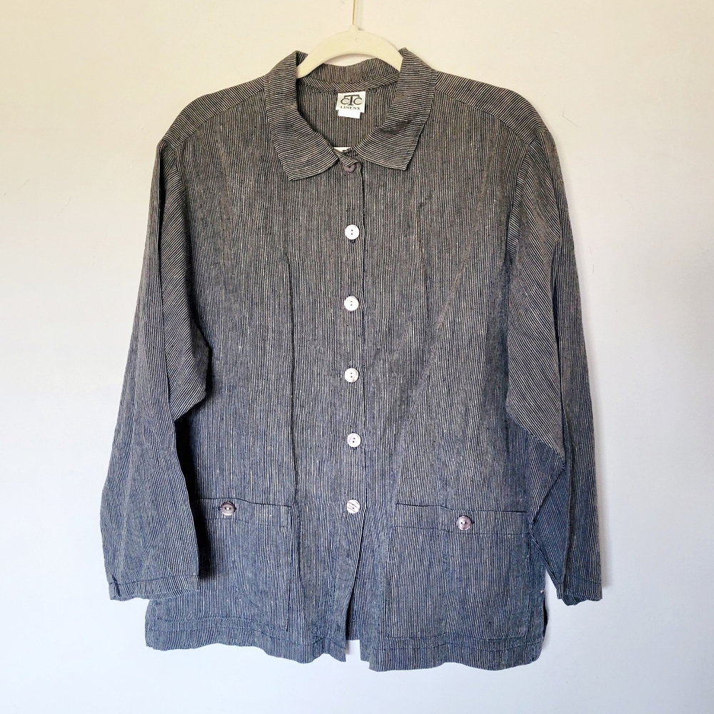 CTC‎ Linens Linen Lagenlook Buttondown Top